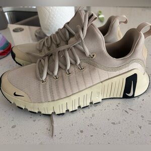 Nike Cream and Black Athletic Shoes